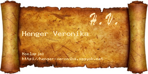 Henger Veronika névjegykártya